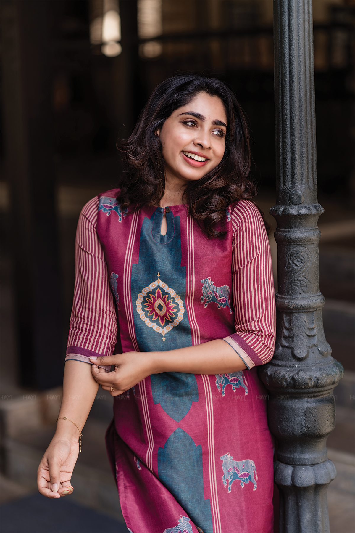 Rustic Grace Red Piece Shimmer Tissue Blend Placement Printed Kurta with Pant & Dupatta