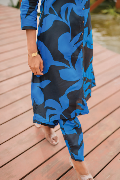 Mystic Muse Black Viscose Co-ord with Shrisha Collar & 3/4th Sleeves