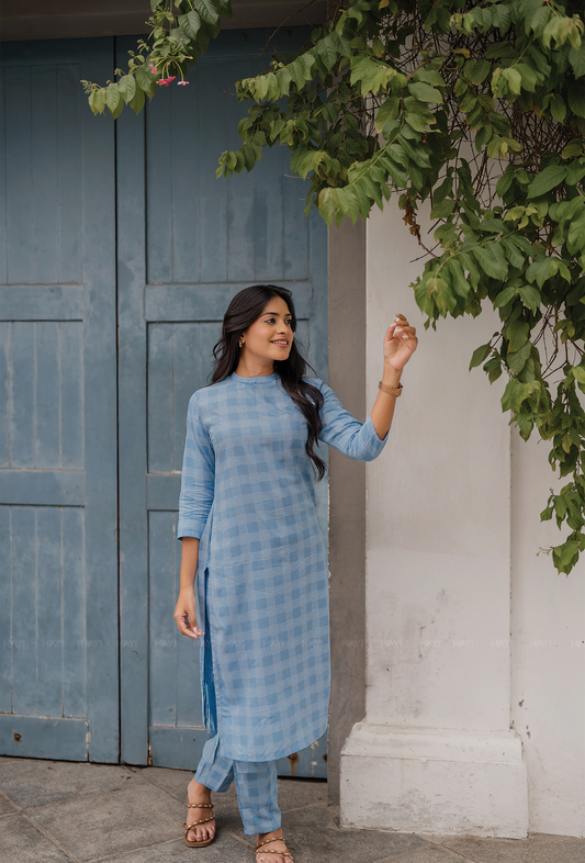 Untamed Blue with Nomadic Spirit printed Viscose Co-ords
