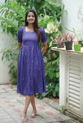 Vintage Wingcraft Violet Printed Maternity and Feeding dress