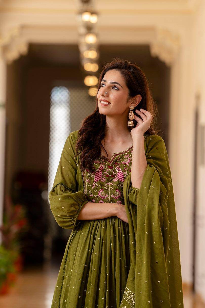 Premium Cotton Suit For Women Mul Peacock