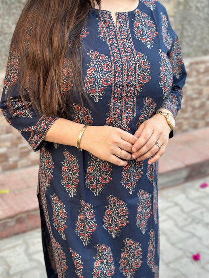 Ajrakh print kurta set with pants