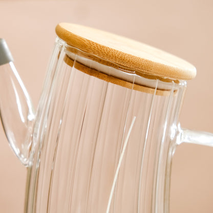 Fluted Borosilicate Glass Oil Jar 800ml