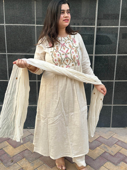 Thread Work Cotton Suit For Women