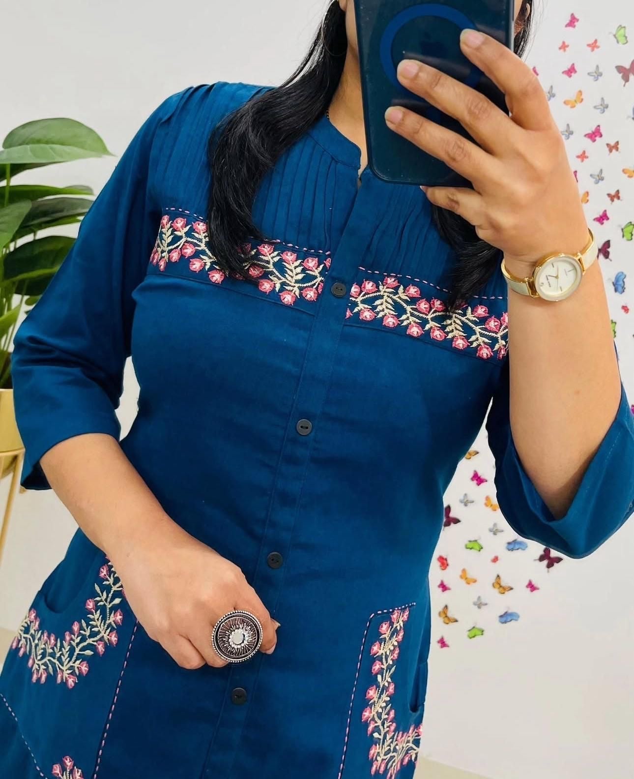Amayra Cotton Flex Blue kurta Set