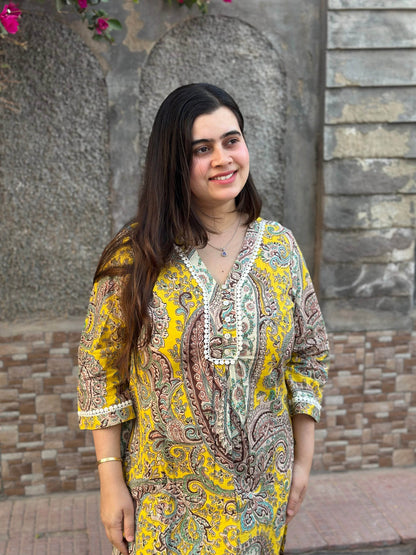 Cotton kalamkari kurta set for women