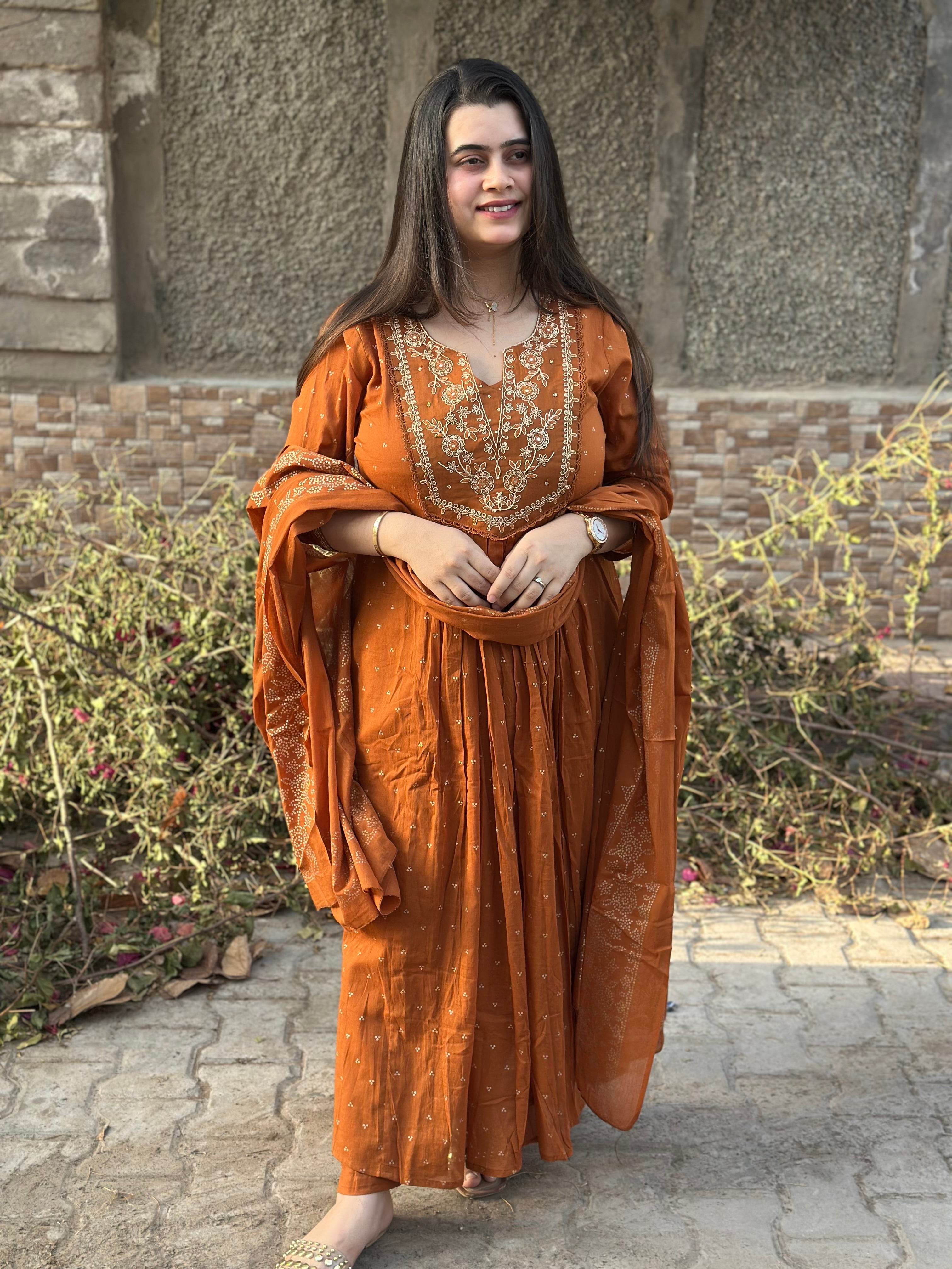 Mul cotton Chanderi kurta set for women with dupatta