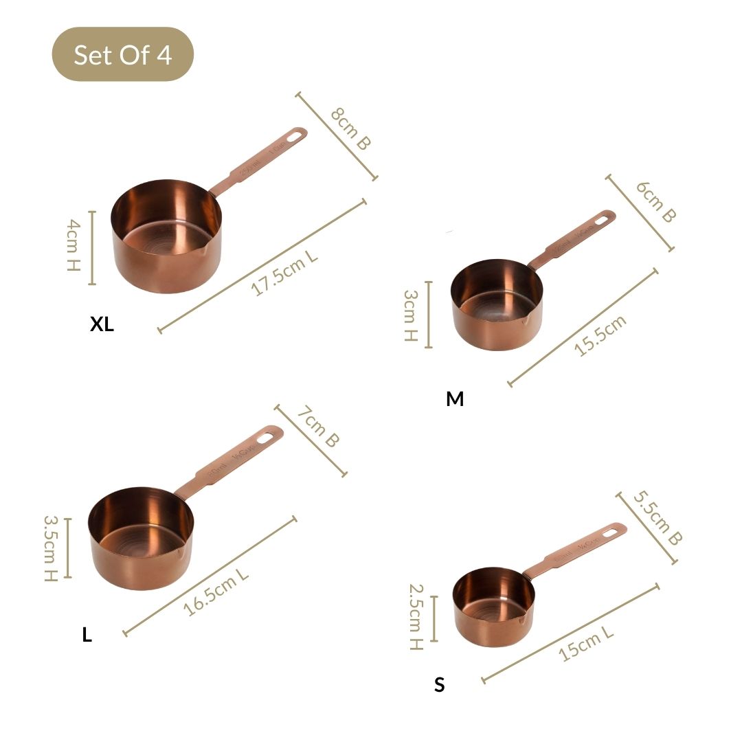 Cafecore Bronze Measuring Cups Set Of 4