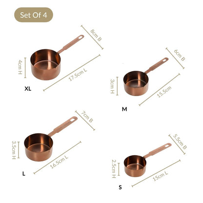 Cafecore Bronze Measuring Cups Set Of 4