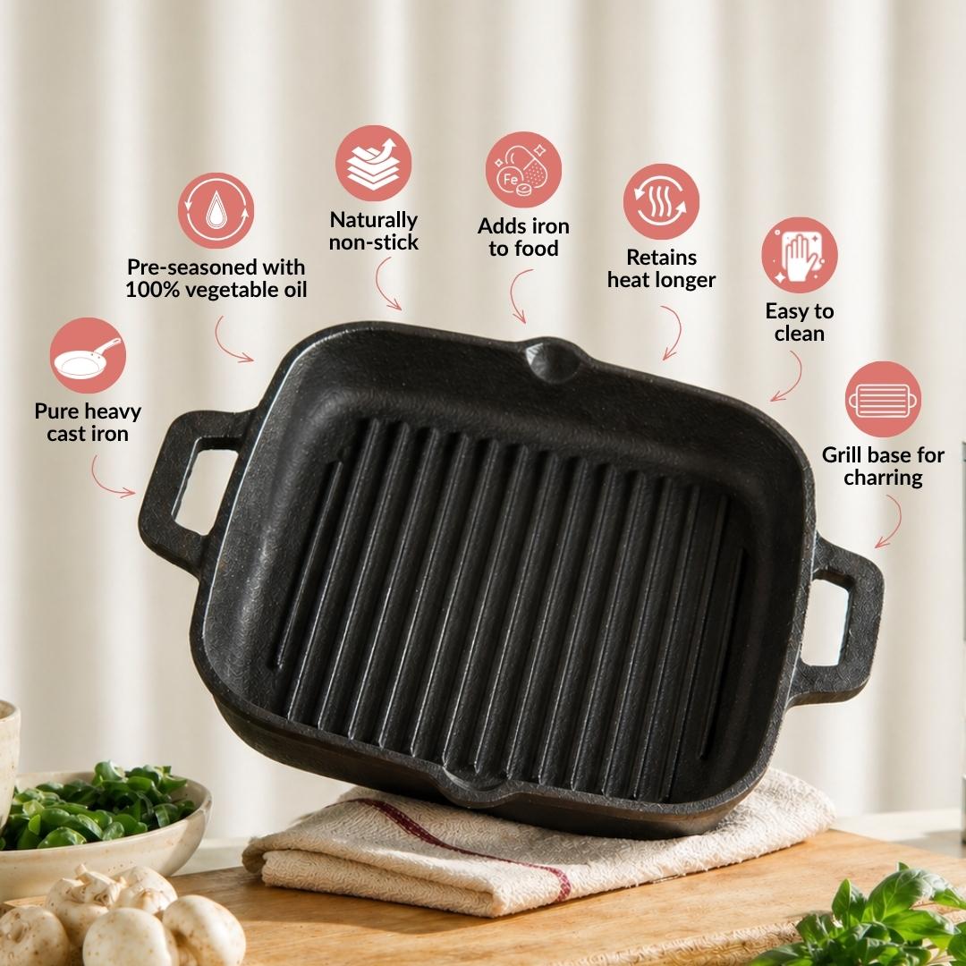 Cast Iron Grilling Pan With Side Handles