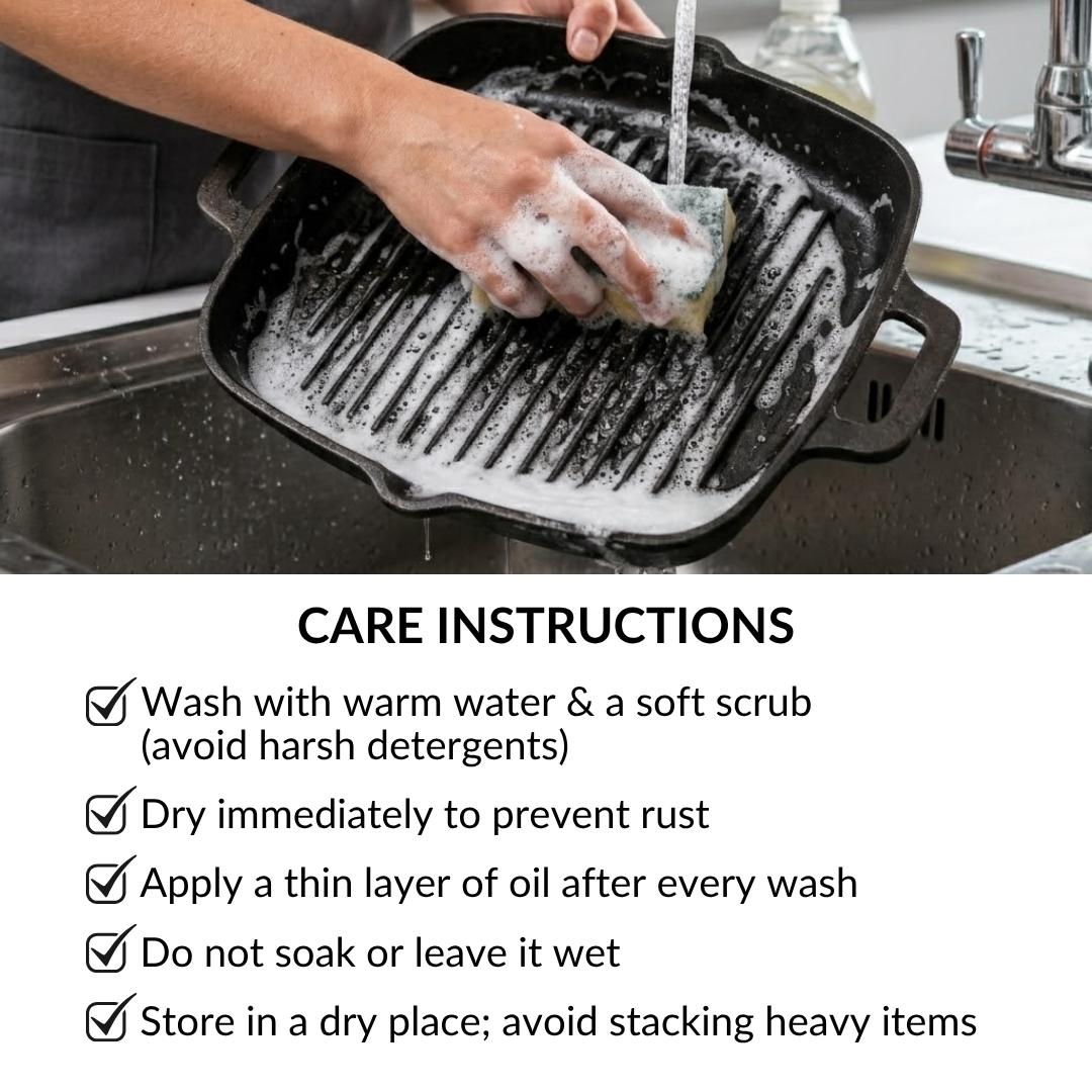 Cast Iron Grilling Pan With Side Handles