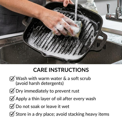 Cast Iron Grilling Pan With Side Handles