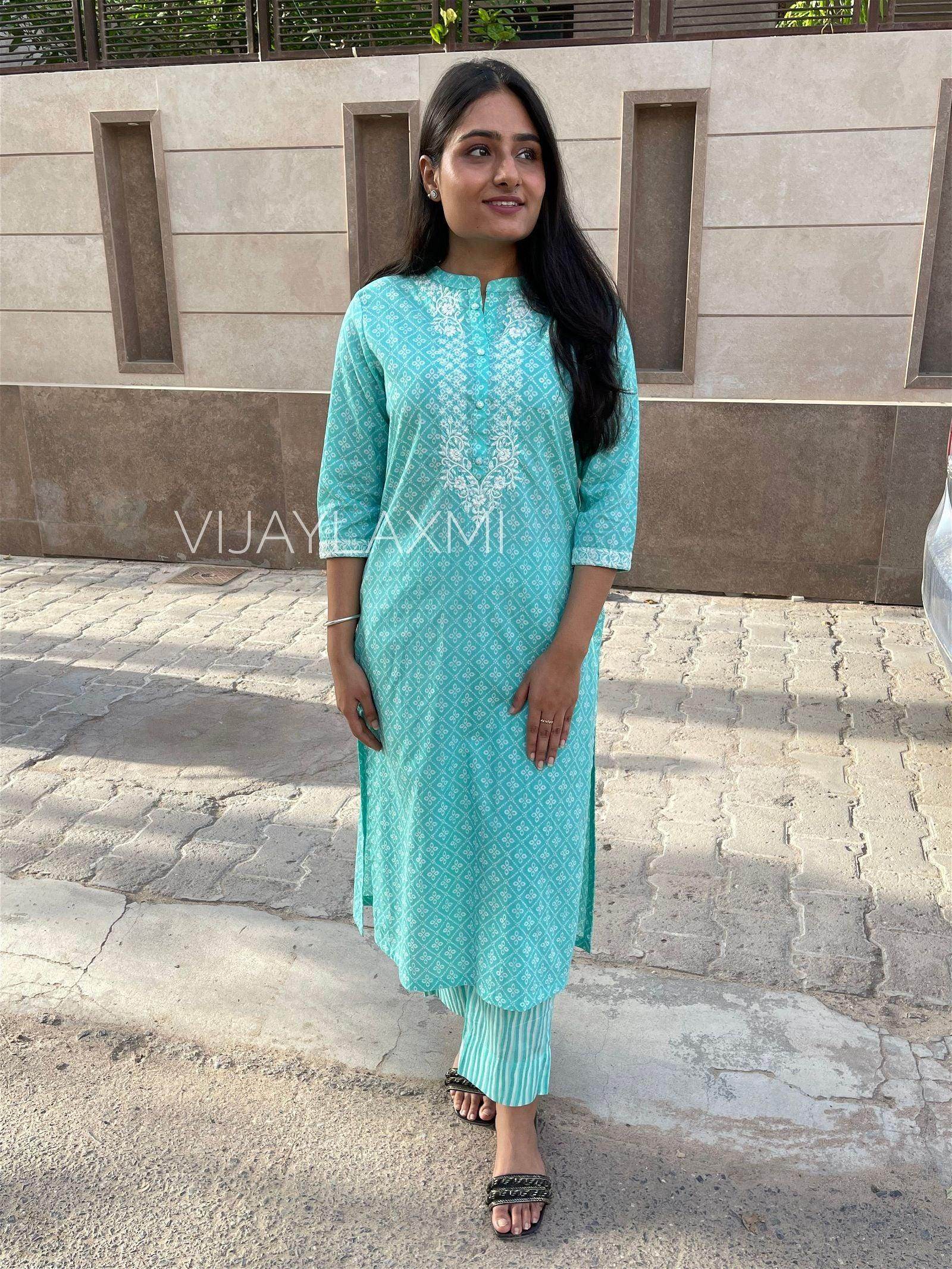 Cotton Kurta Pant Set FRZ3301