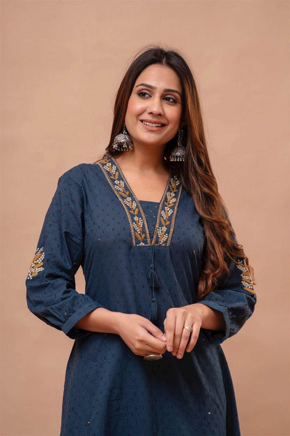 Cotton Suit Bluish Grey