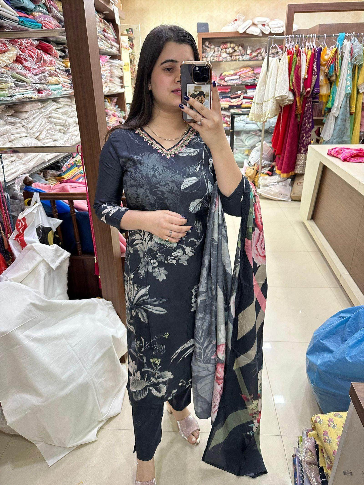 Crepe Silk Suit