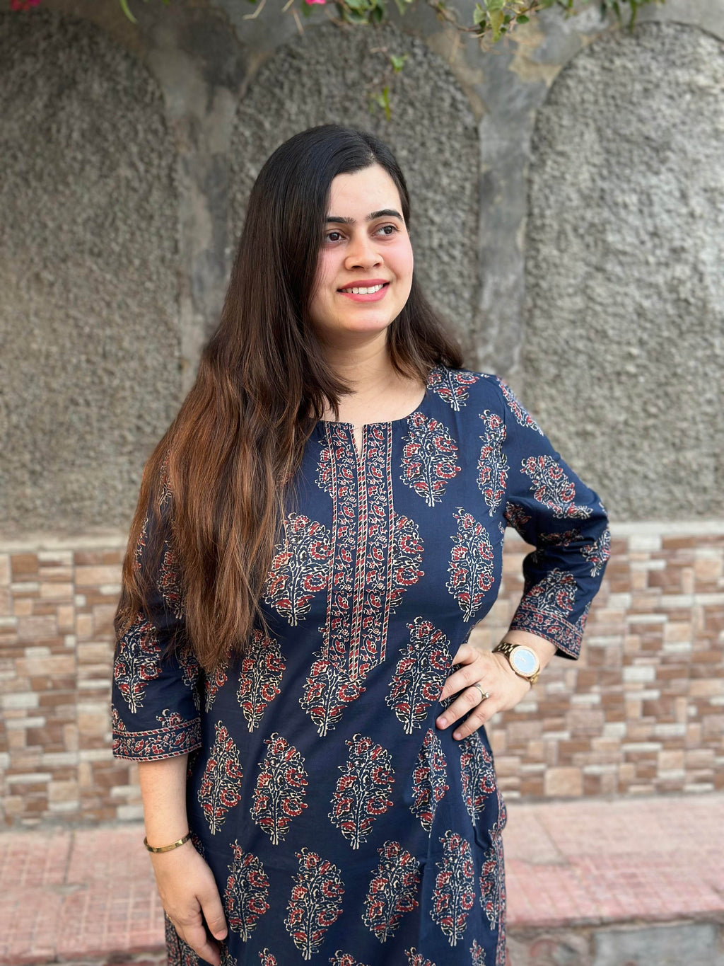 Ajrakh print kurta set with pants