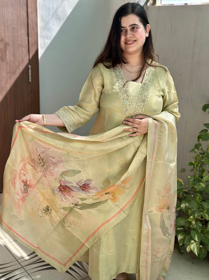 Modal Shimmer Silk Suit