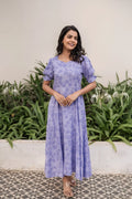 Soft Lilac Viscose Printed Dress