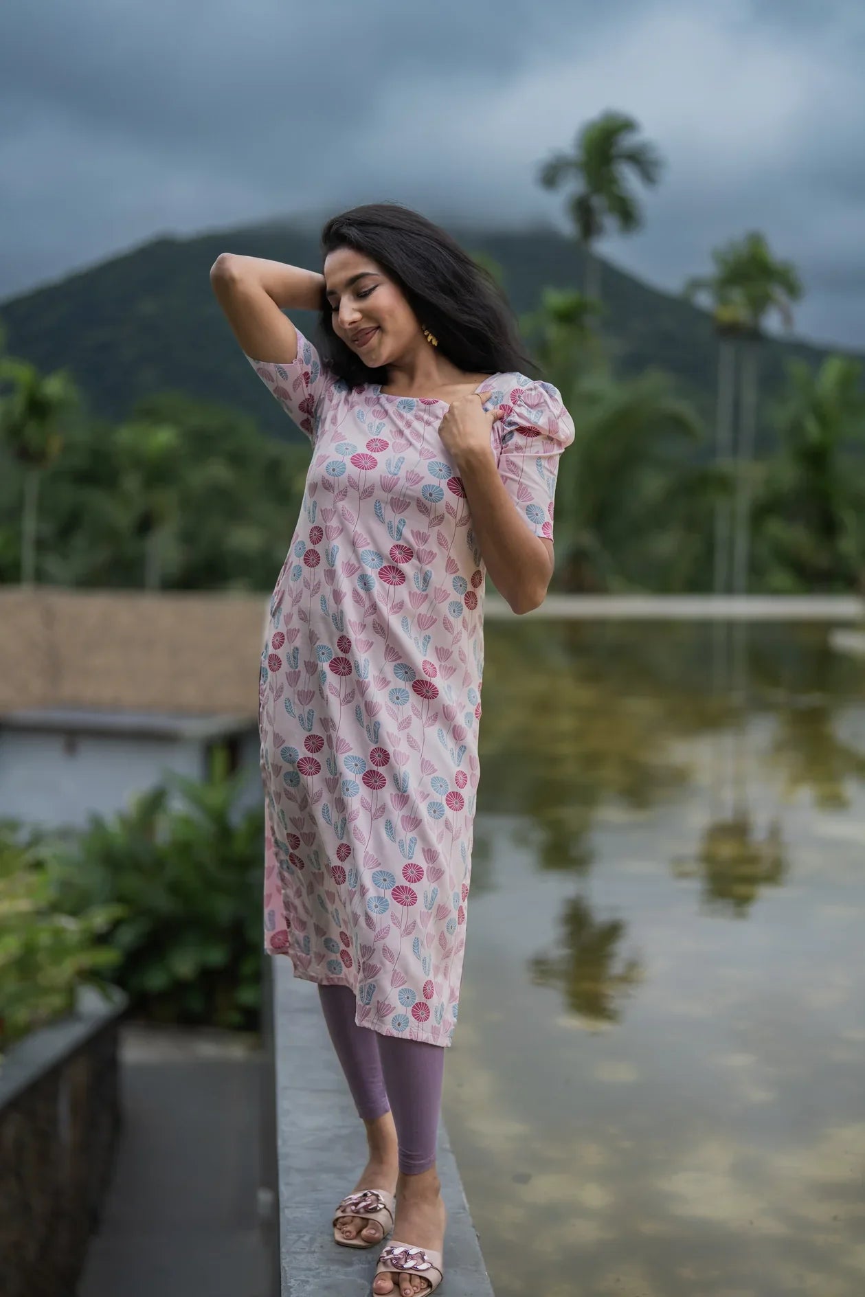 Bloomin Pink Viscose Printed Kurta
