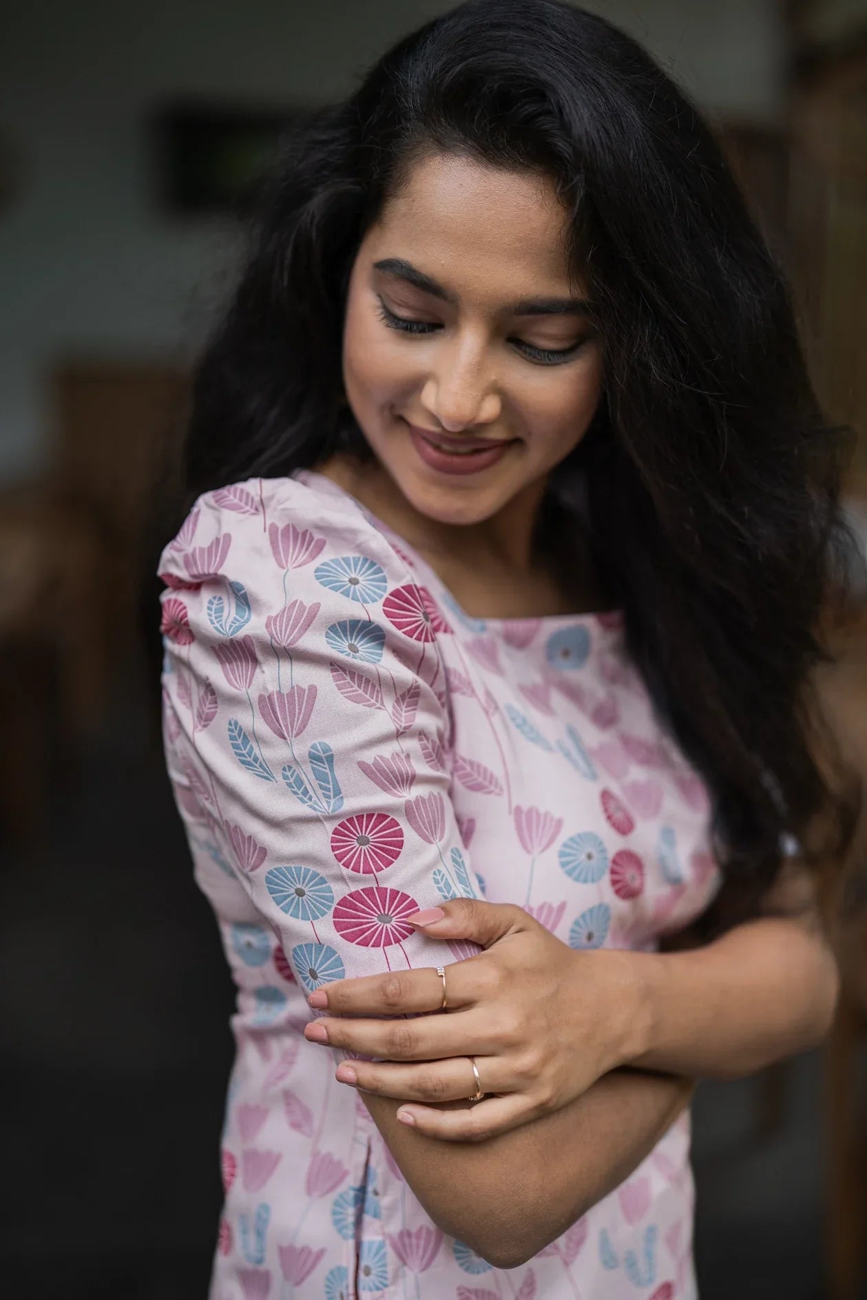 Bloomin Pink Viscose Printed Kurta