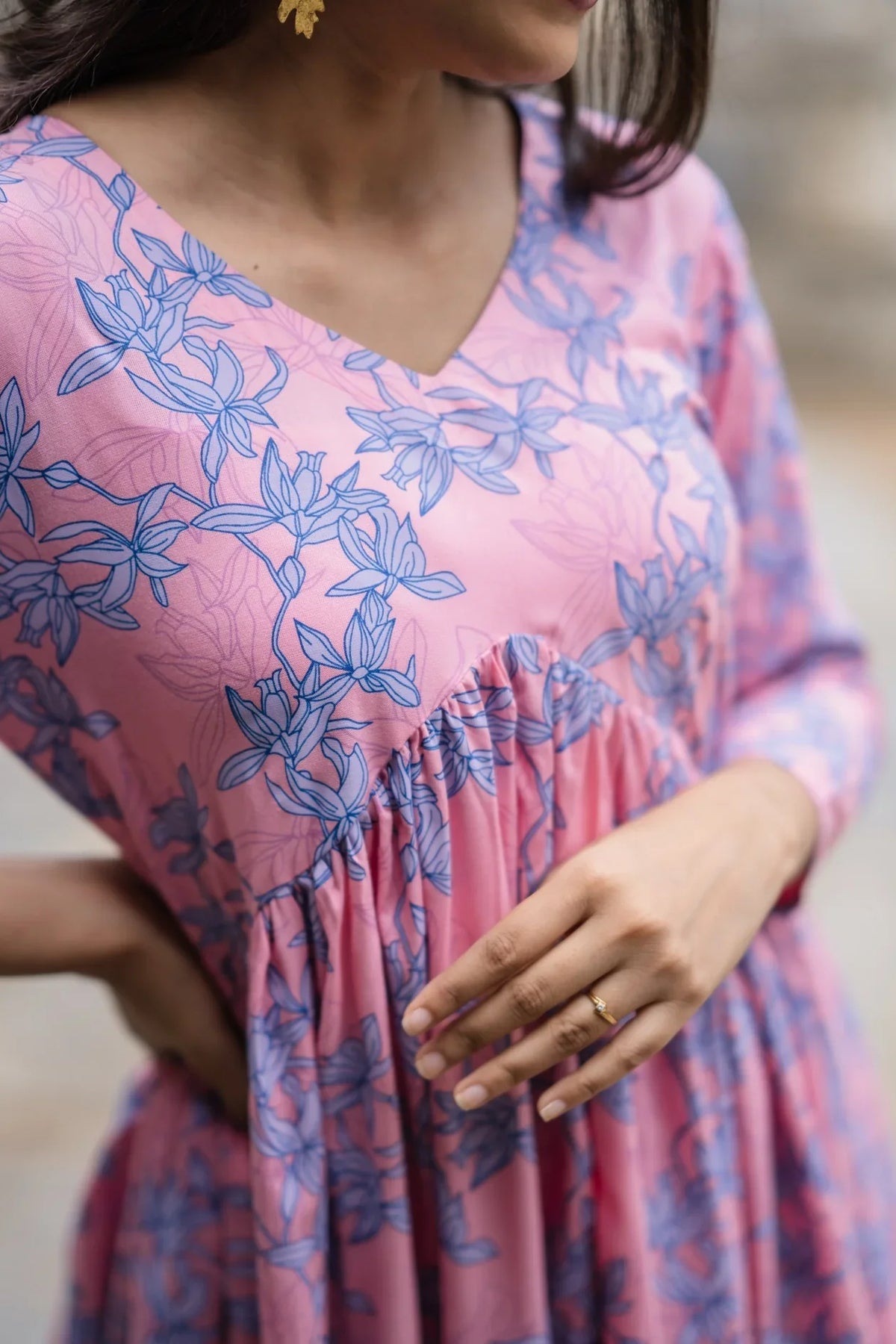 Frolic Pinks Viscose Printed Dress