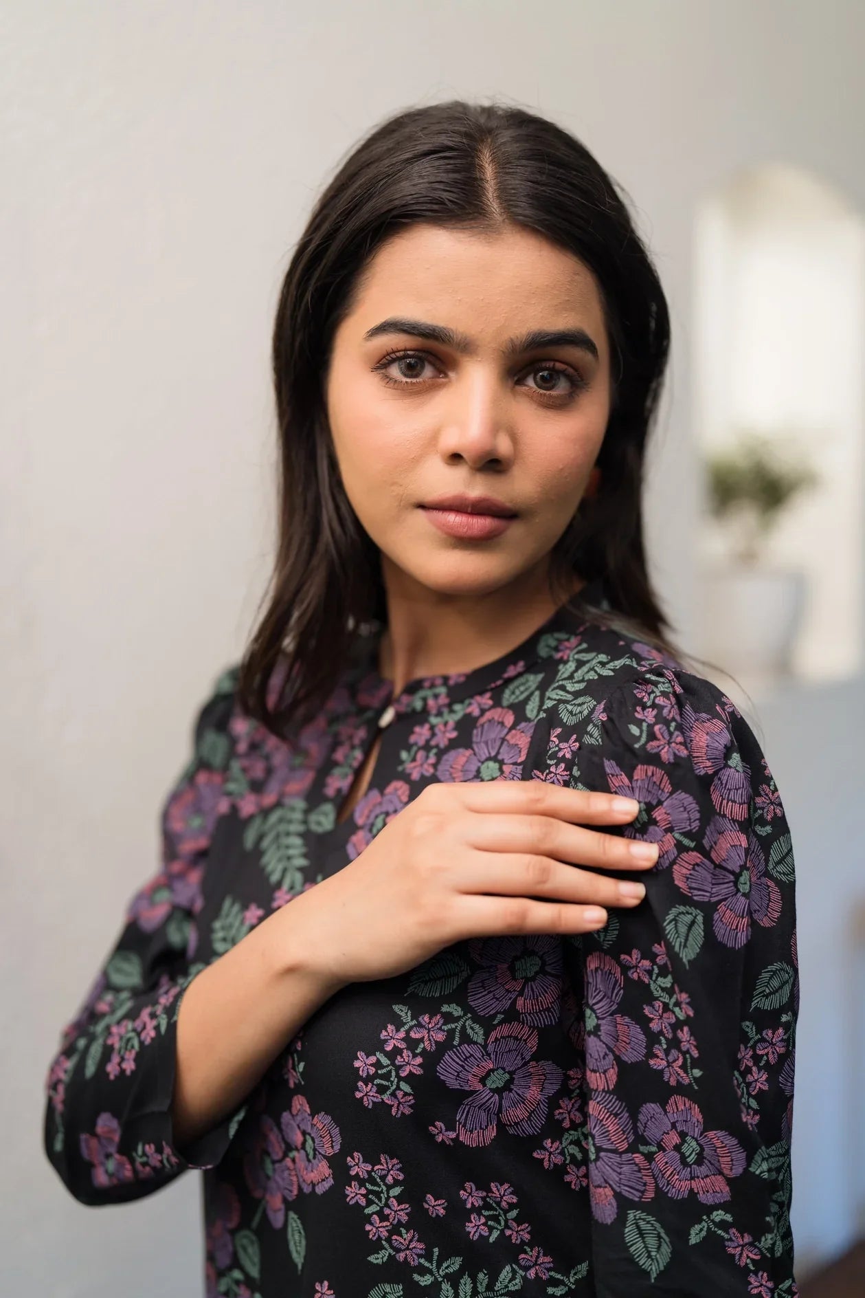 Black Midnight Muse Viscose Printed Kurta