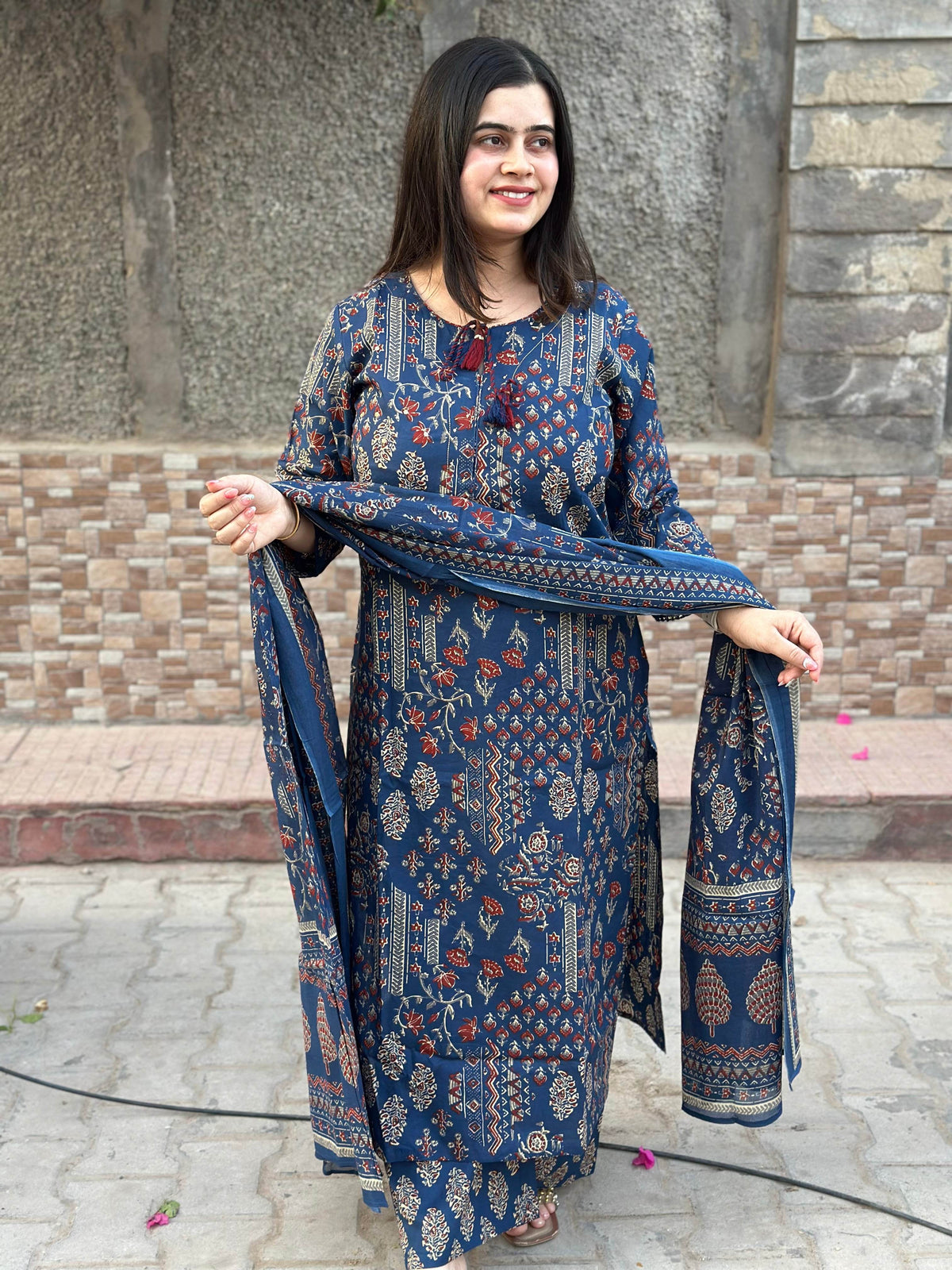 Premium Cotton kurta Set with pants and dupatta