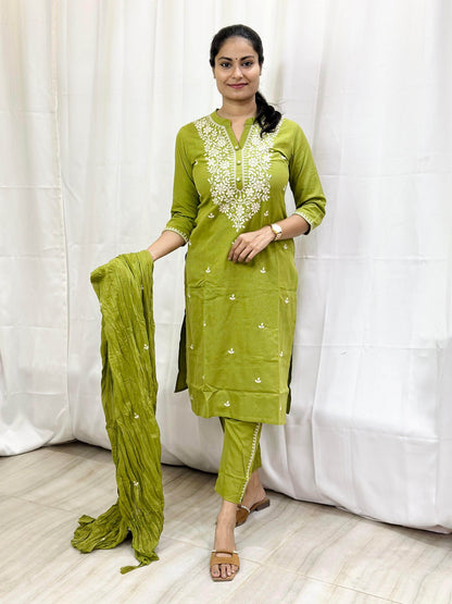 Premium Cotton Suit For Women GRN