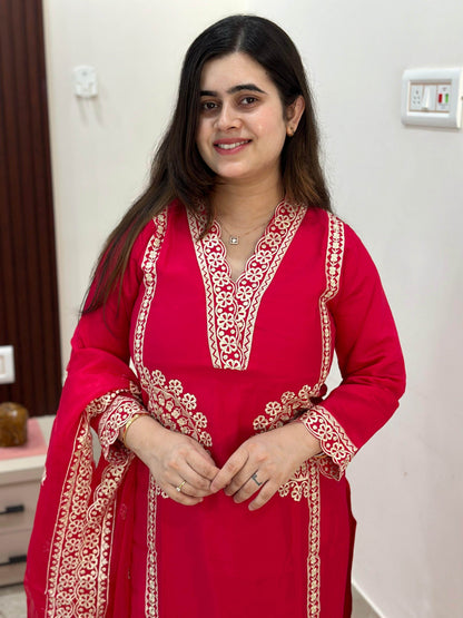 Muslin Silk Suit Set For Women