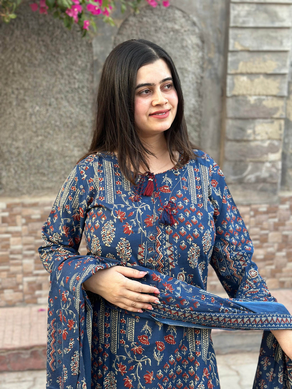 Premium Cotton kurta Set with pants and dupatta