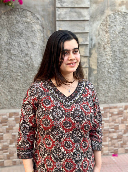 Ajrakh print kurta set with pants