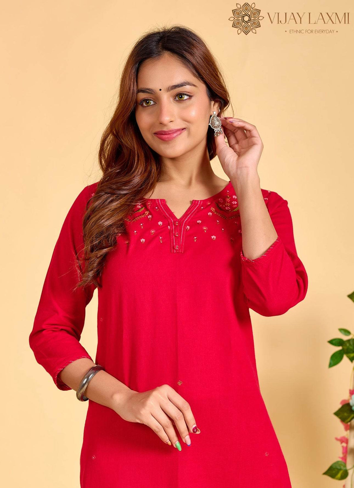 Red Mul Mul cotton Suit