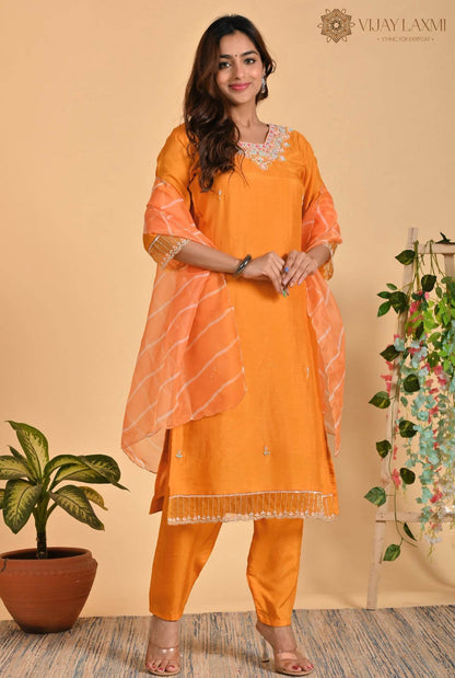 Modal Shimmer Silk Suit