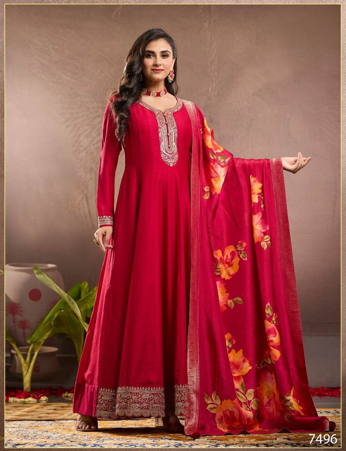 Dola Silk Party wear Frock Suit