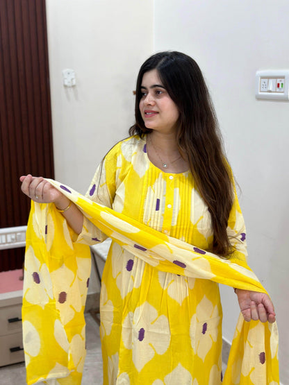 Floral Cotton Kurta Set for Women