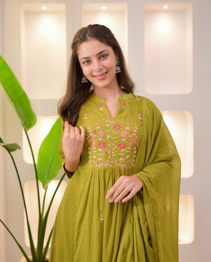 Amayra Cotton Threadwork Pant Dupatta Set – Thread & Lacework