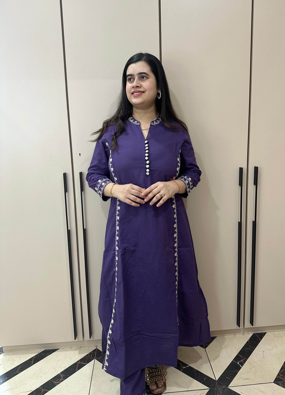 Cotton kurta set with pants