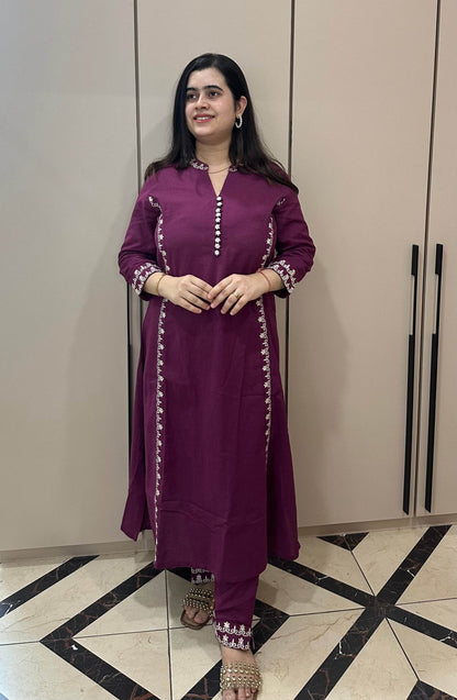 Cotton kurta set with pants