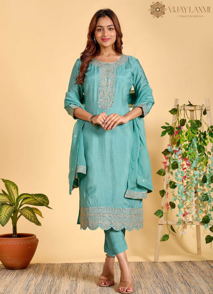 Modal Shimmer Silk Suit