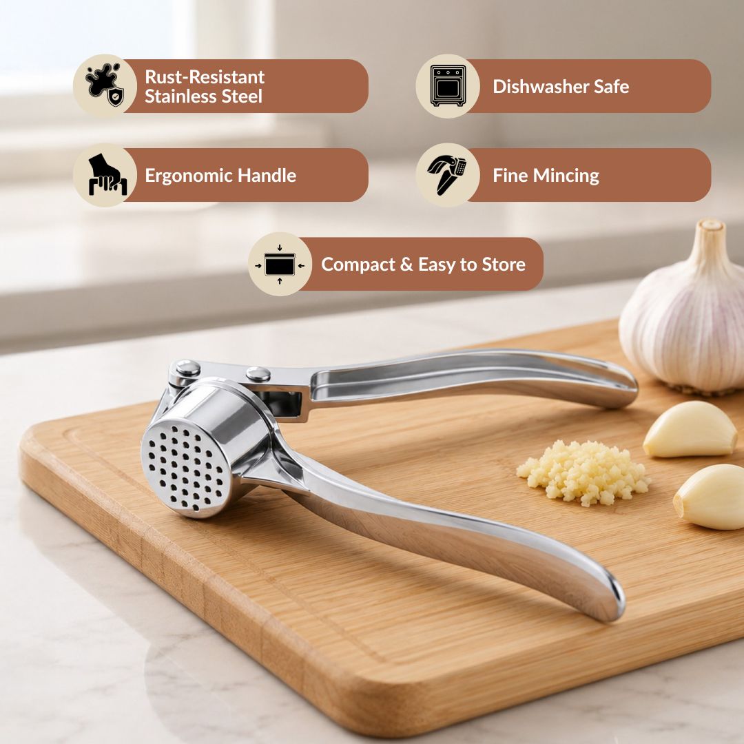 Stainless Steel Garlic Crusher Press