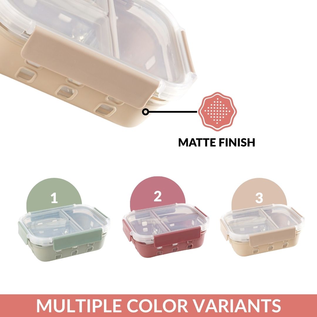 Gripso Triple Compartment Lunch Box 1000ml Beige