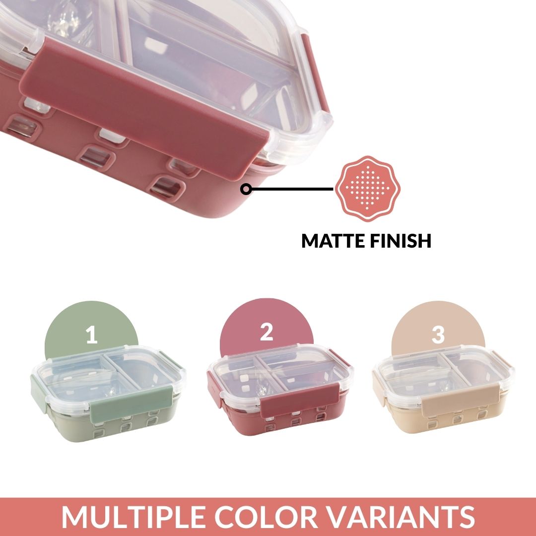 Gripso Triple Compartment Lunch Box 1000ml Mauve