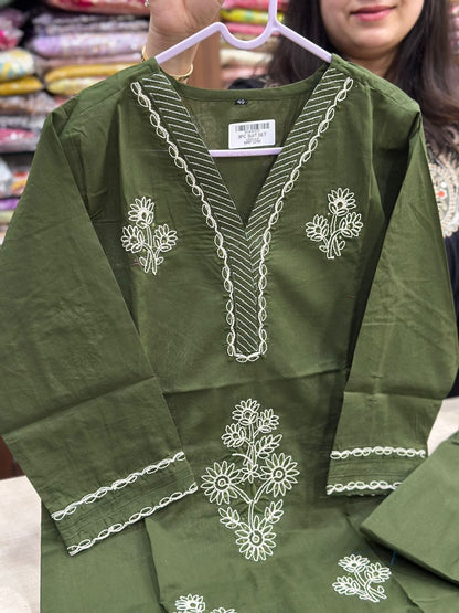Premium Cotton kurta set for women with doriya  dupatta