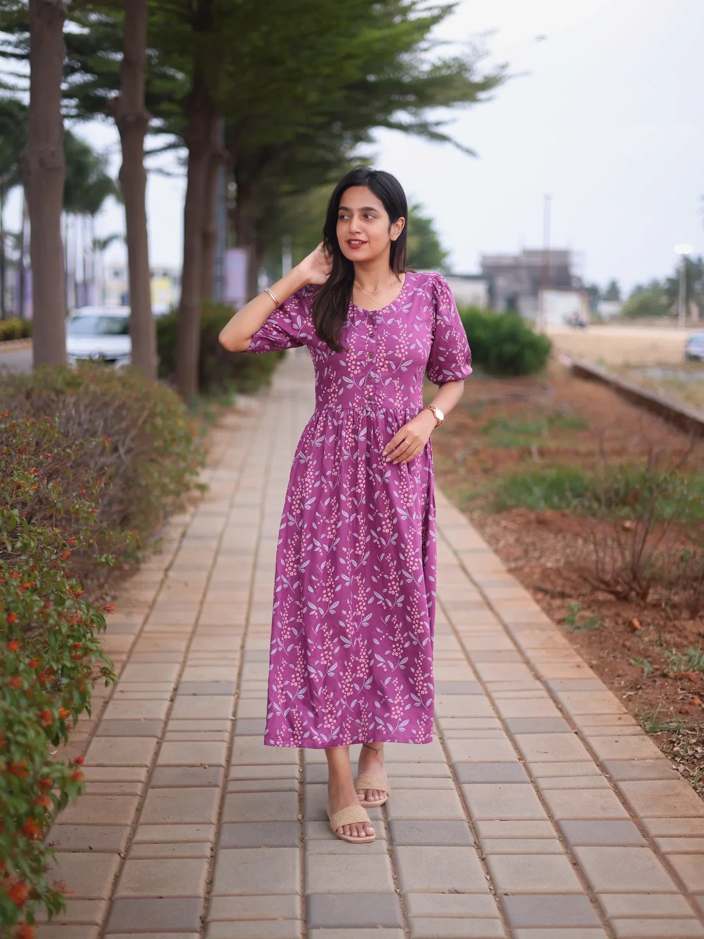 Bloom Theory Violet Printed Feeding and Maternity Wear