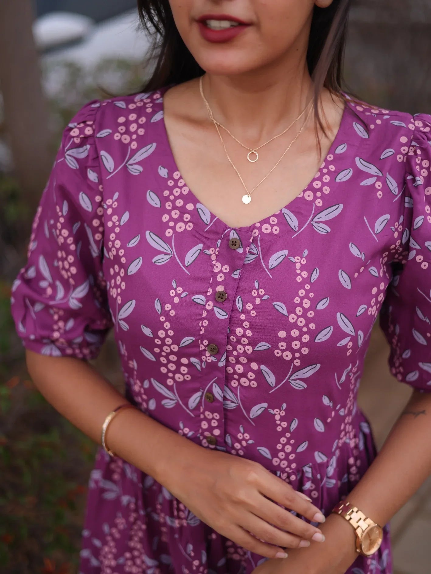 Bloom Theory Violet Printed Feeding and Maternity Wear