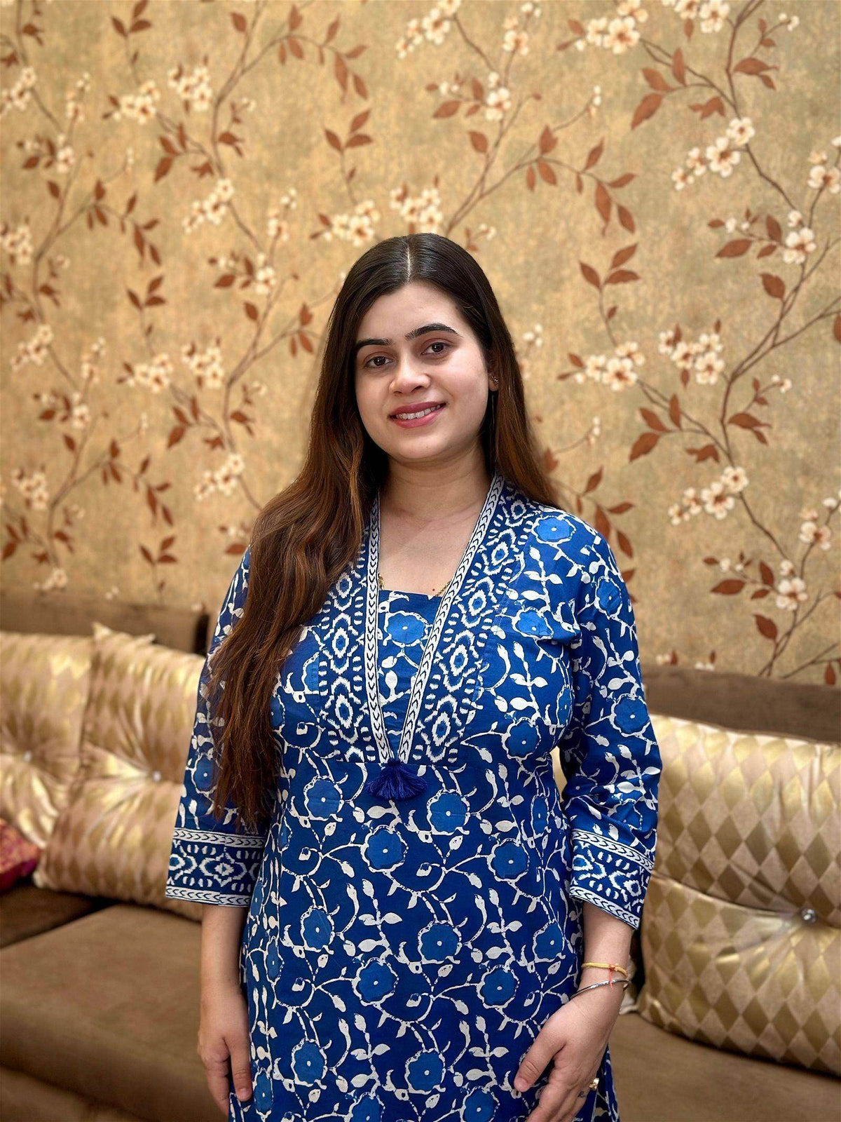 Indigo Cotton Suit For Women
