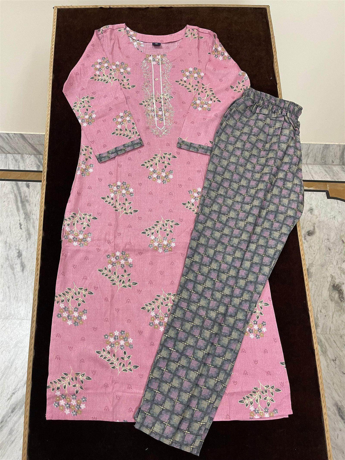 MUSLIN SUIT PNK