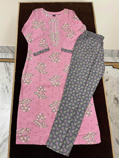MUSLIN SUIT PNK