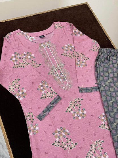 MUSLIN SUIT PNK