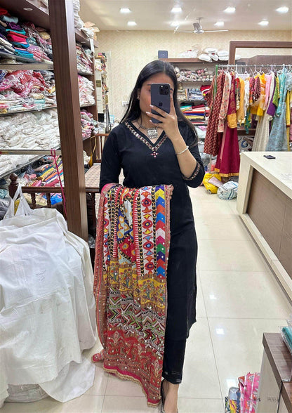 Phulkari cotton suit